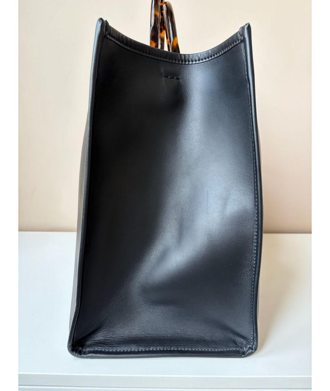 FENDI Черная кожаная сумка тоут, фото 4