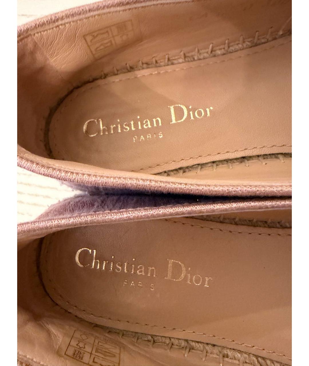 CHRISTIAN DIOR Розовые текстильные эспадрильи, фото 4