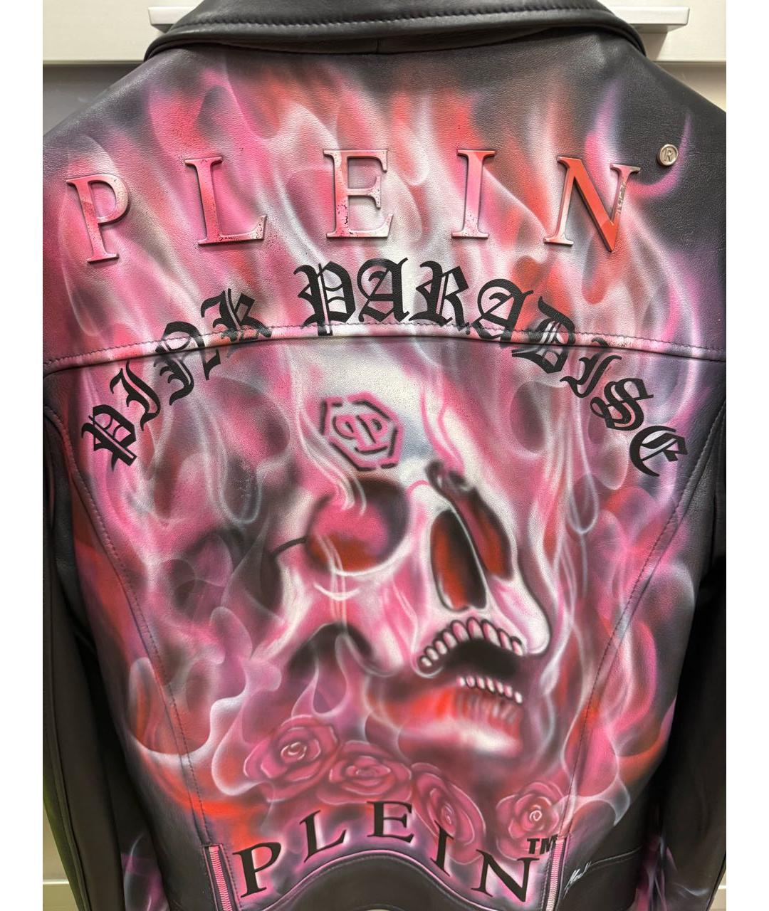 PHILIPP PLEIN Черная кожаная куртка, фото 4