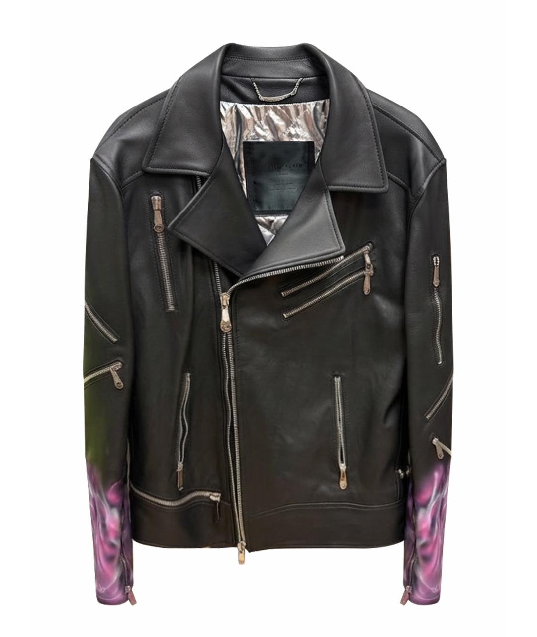 PHILIPP PLEIN Черная кожаная куртка, фото 1