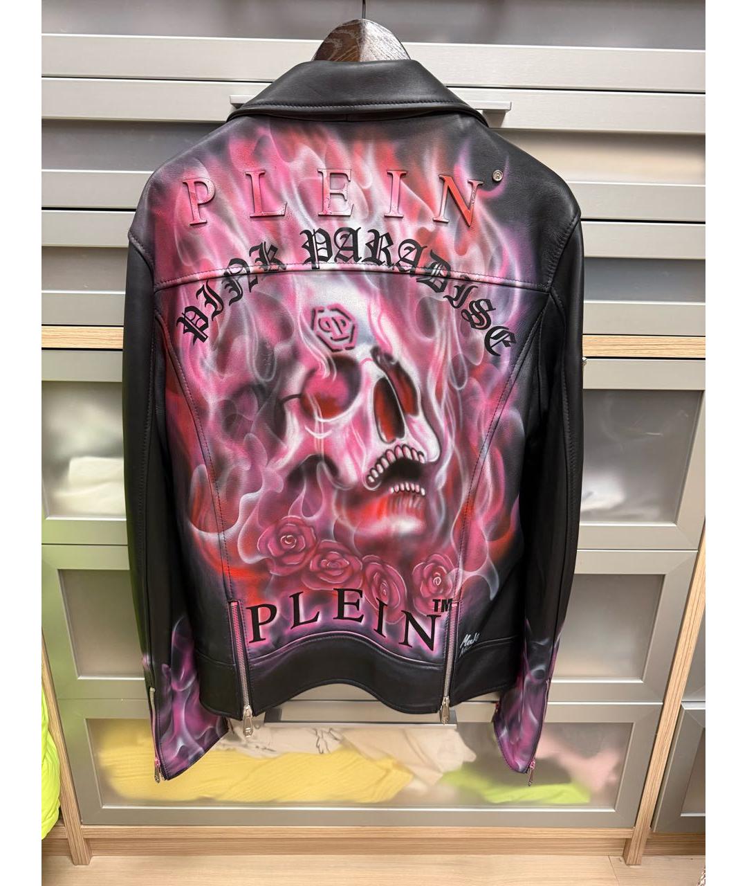 PHILIPP PLEIN Черная кожаная куртка, фото 2