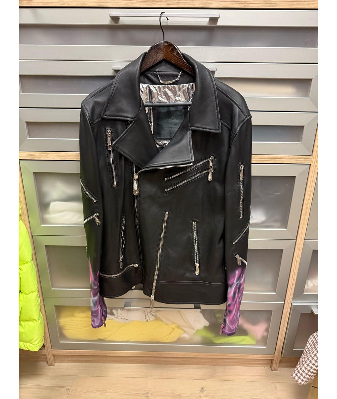 PHILIPP PLEIN Черная кожаная куртка, фото 9