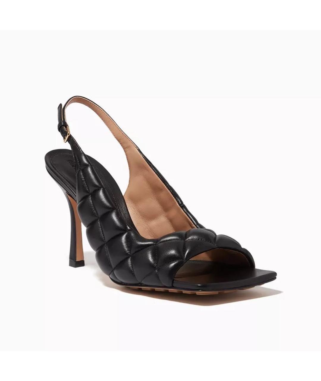 BOTTEGA VENETA Черные кожаные босоножки, фото 2