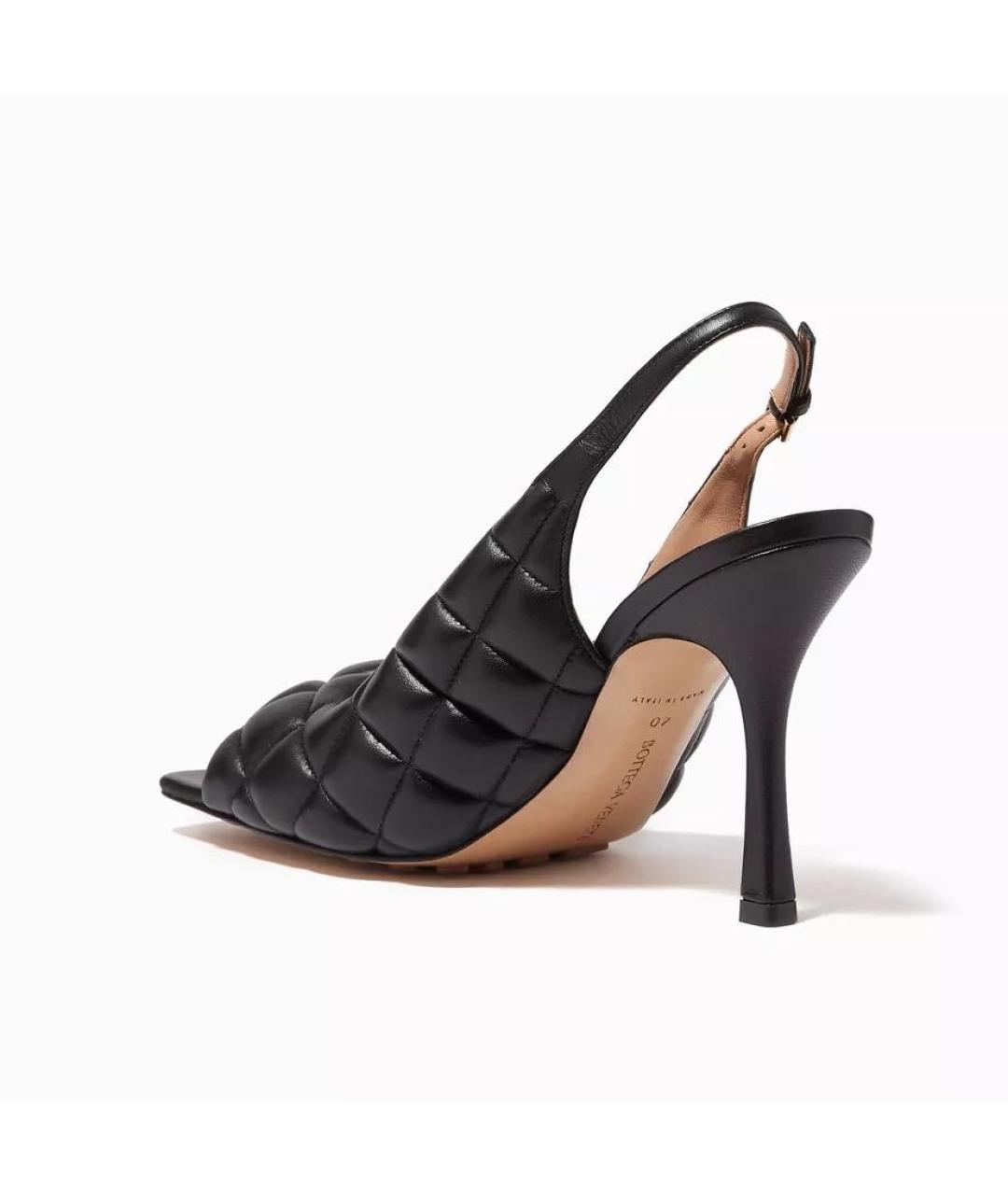 BOTTEGA VENETA Черные кожаные босоножки, фото 4