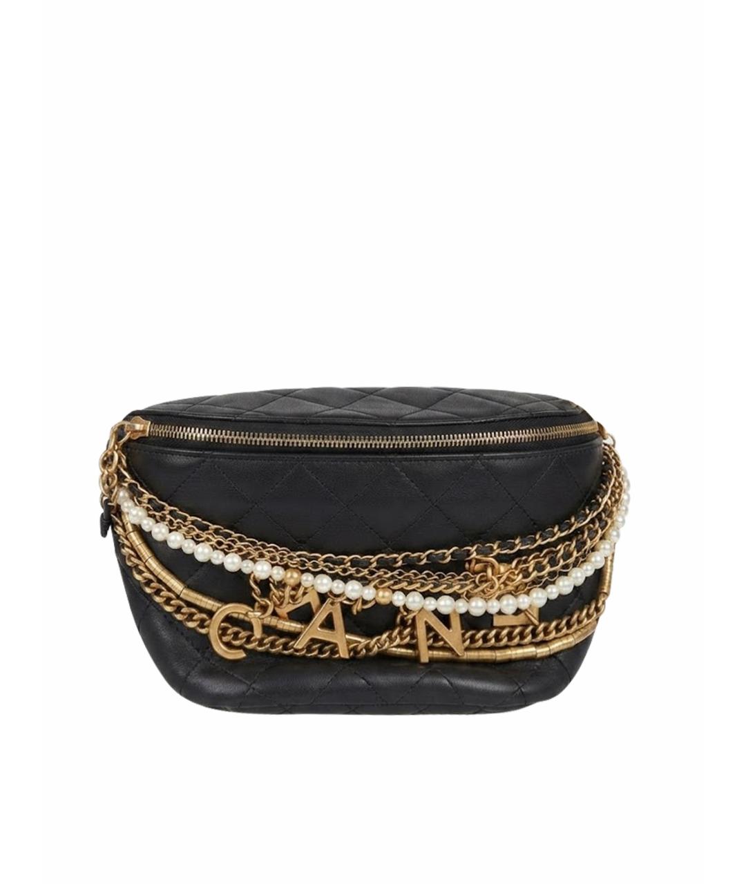 CHANEL Черная кожаная поясная сумка, фото 1
