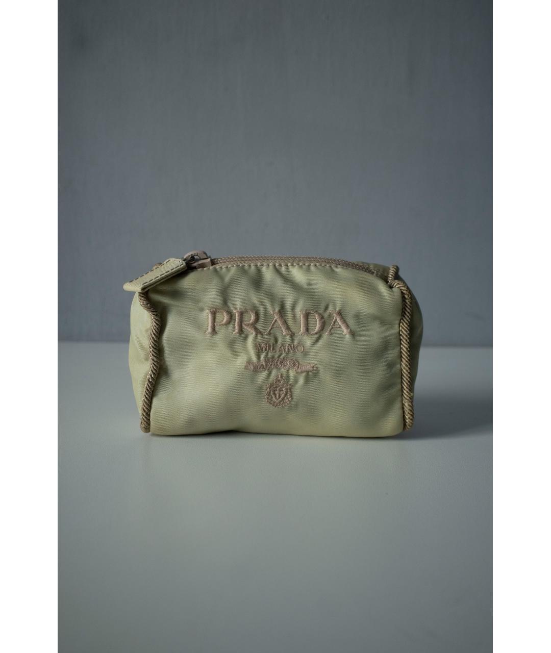 PRADA Бежевая нейлоновая косметичка, фото 7