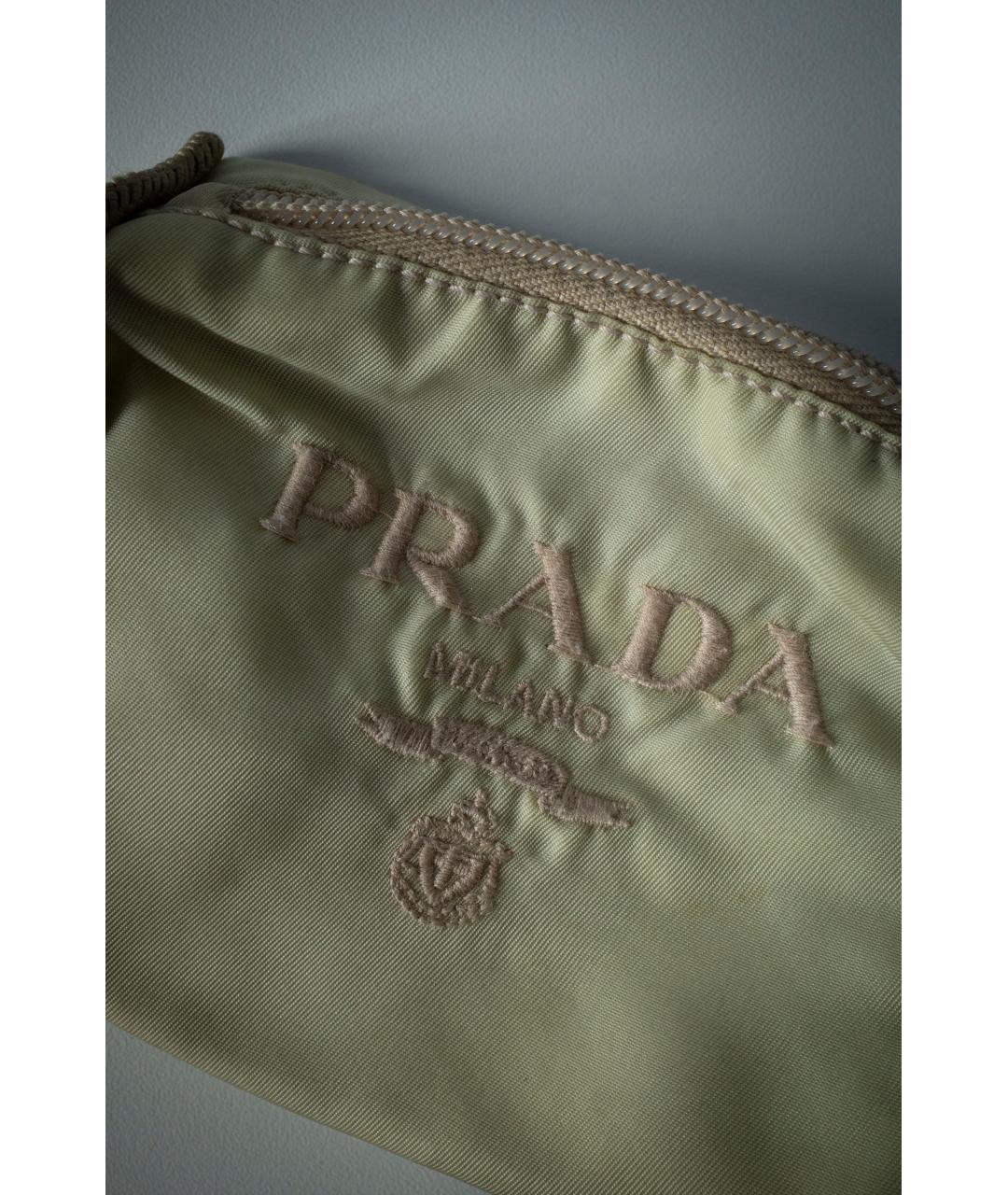 PRADA Бежевая нейлоновая косметичка, фото 4