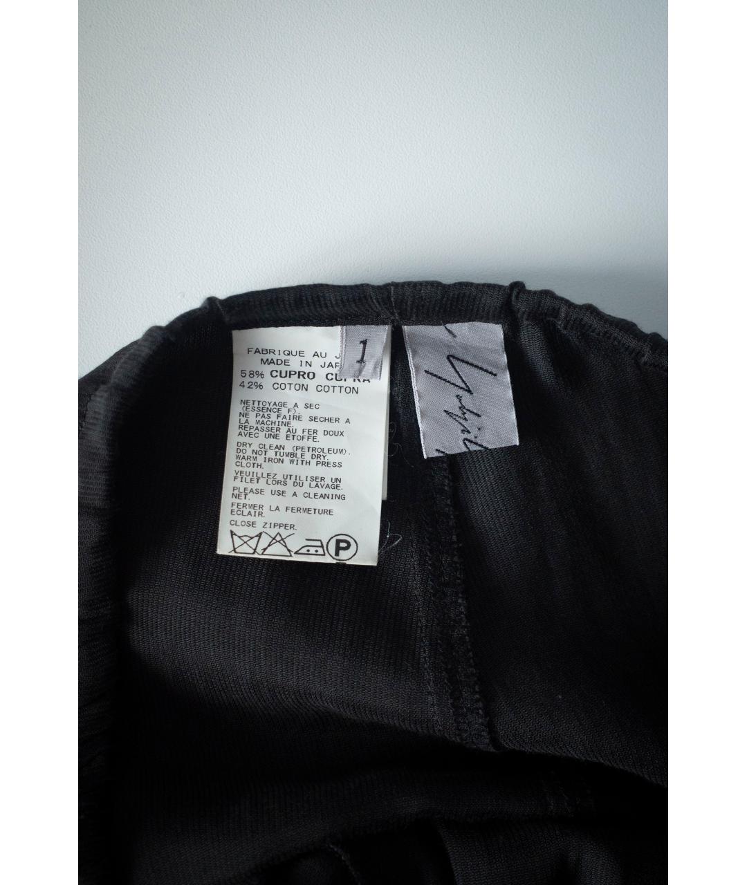 YOHJI YAMAMOTO Черная купро юбка макси, фото 5