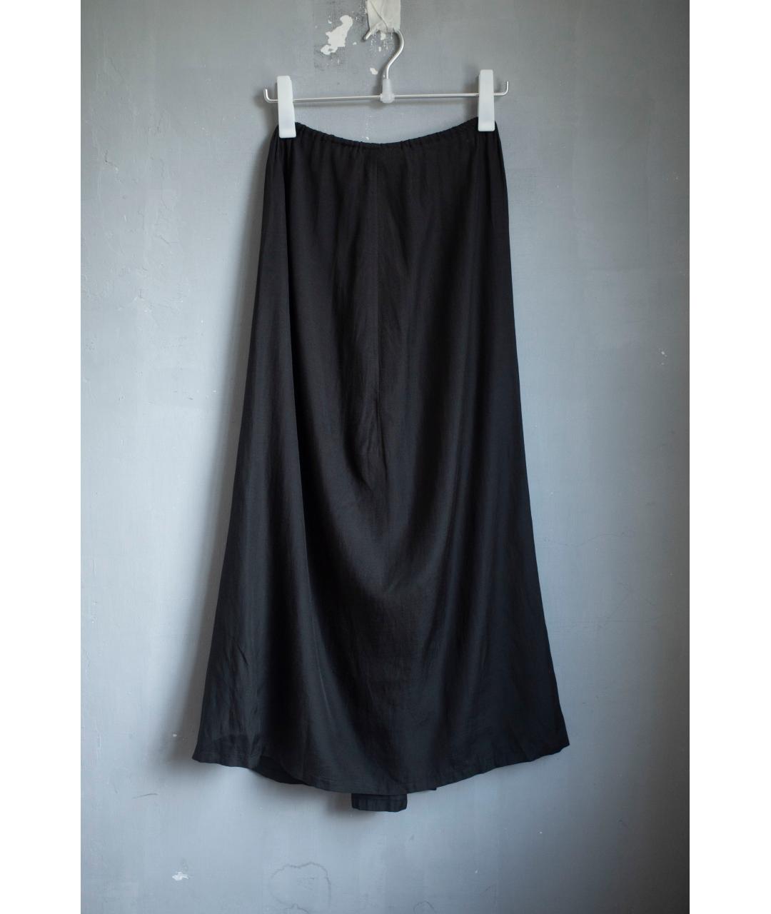 YOHJI YAMAMOTO Черная купро юбка макси, фото 2