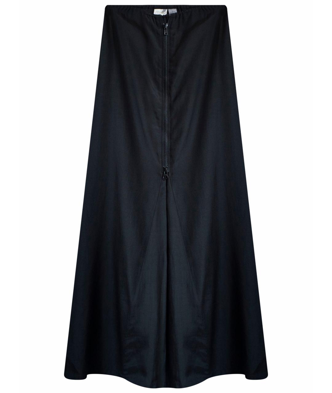 YOHJI YAMAMOTO Черная купро юбка макси, фото 1