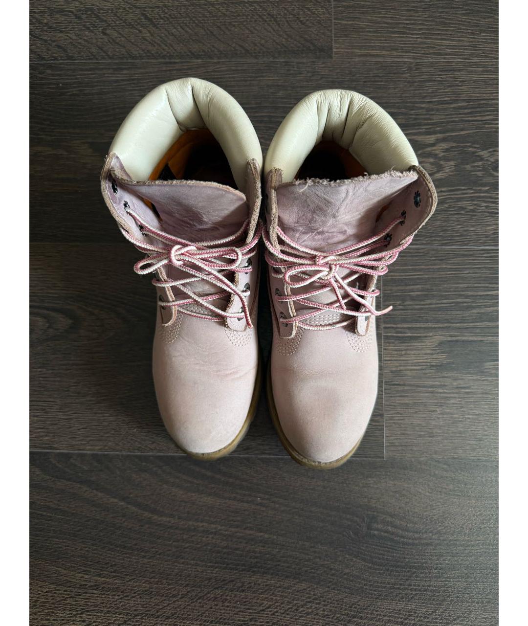 TIMBERLAND Розовые нубуковые ботинки, фото 3