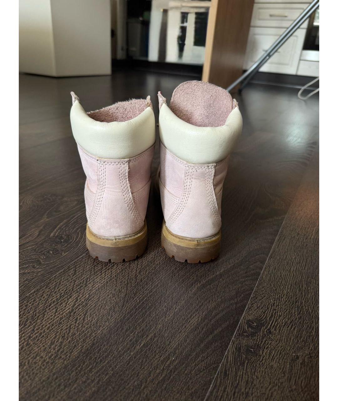TIMBERLAND Розовые нубуковые ботинки, фото 4