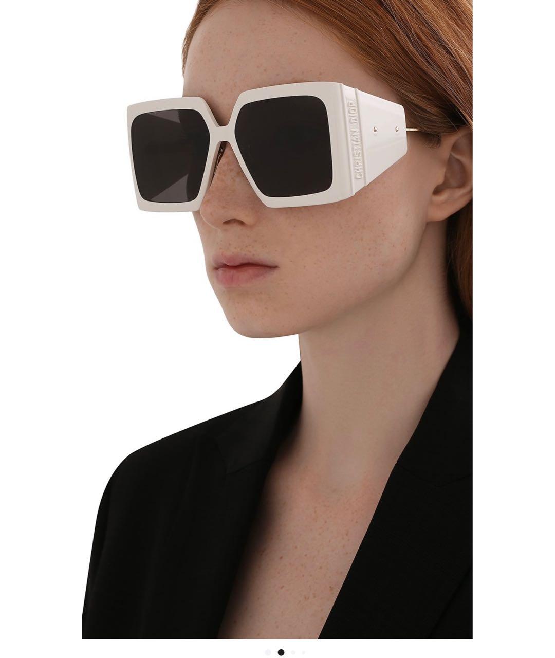 CHRISTIAN DIOR Белые пластиковые солнцезащитные очки, фото 4