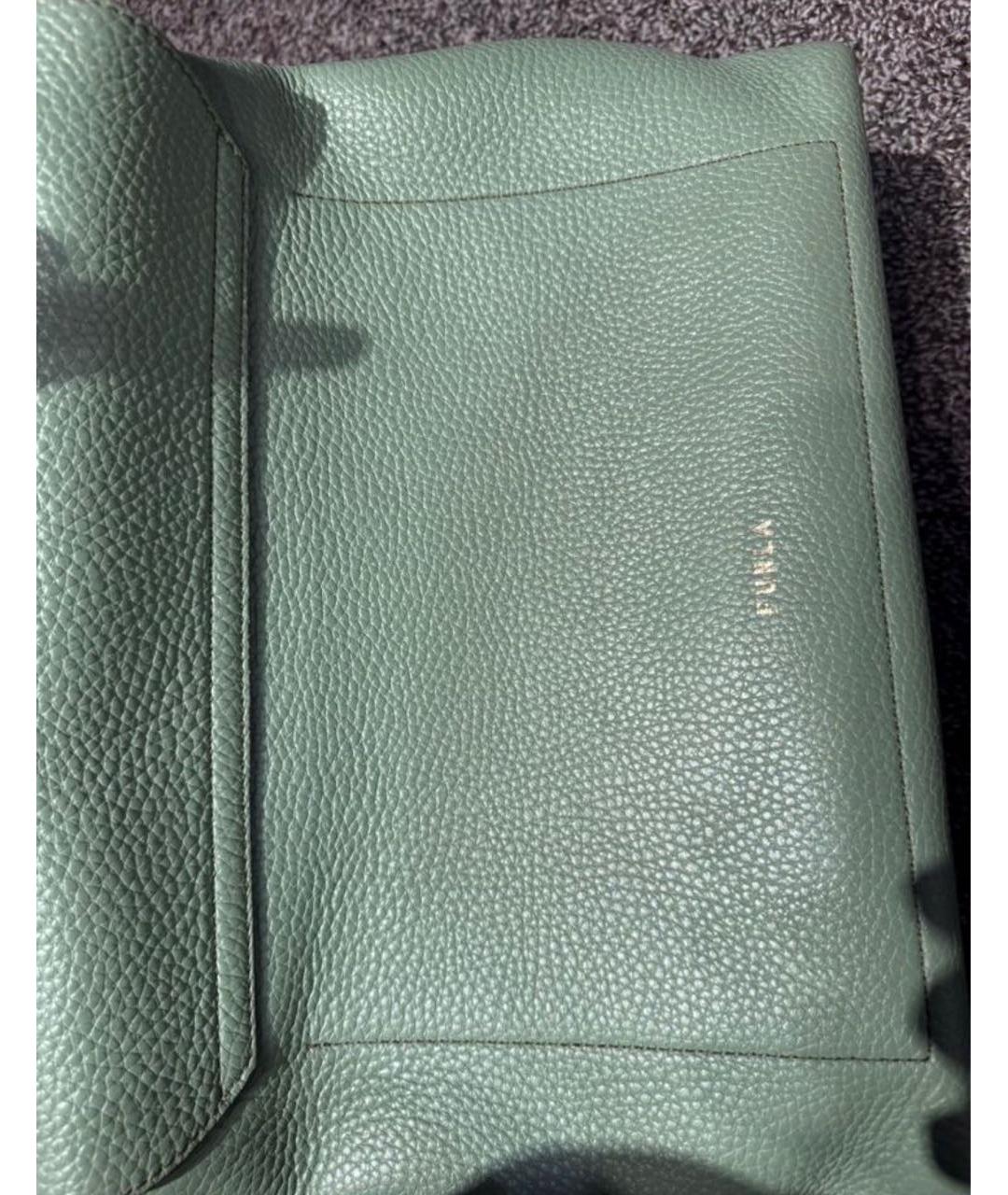 FURLA Салатовая кожаная сумка тоут, фото 2