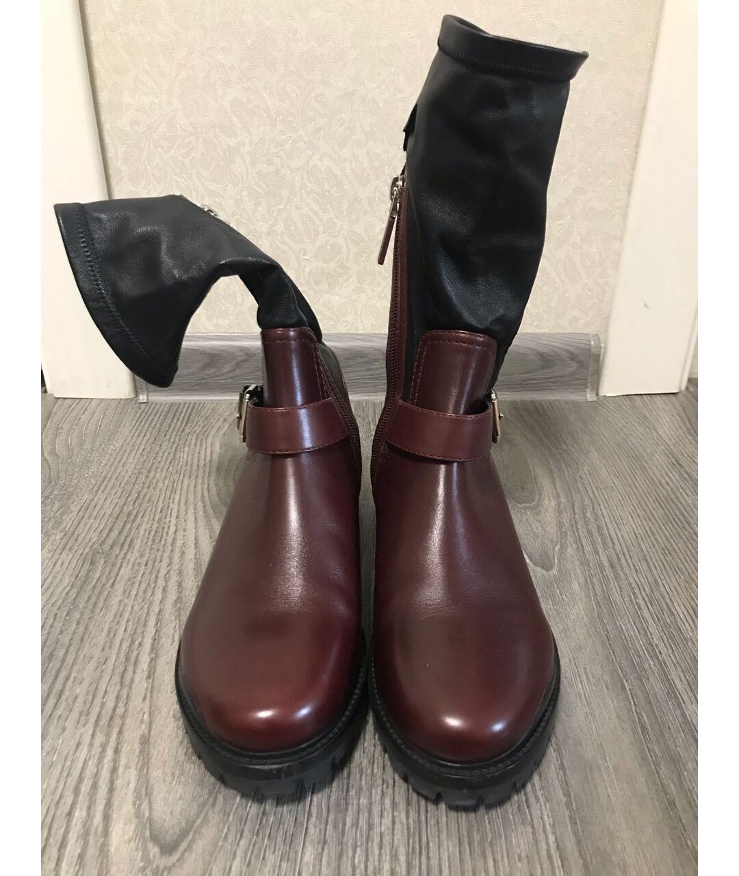 CHRISTIAN DIOR PRE-OWNED Бордовые кожаные сапоги, фото 2