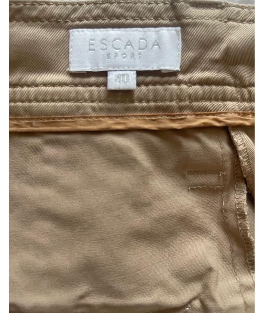 ESCADA Бежевые хлопковые прямые брюки, фото 4