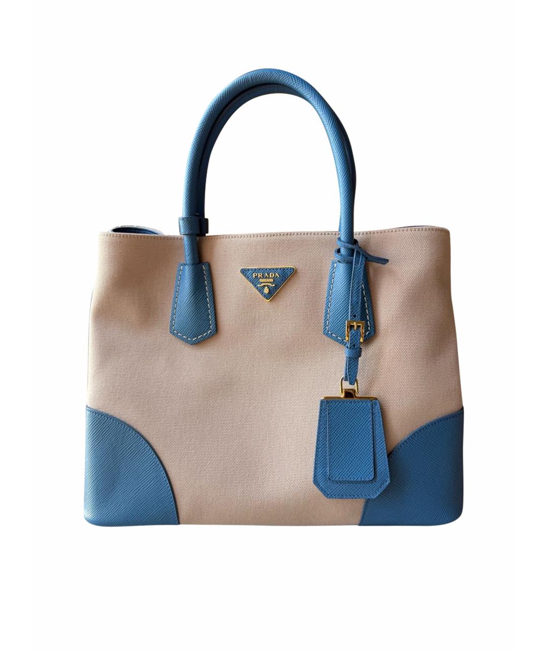 PRADA Бежевая тканевая сумка тоут, фото 1
