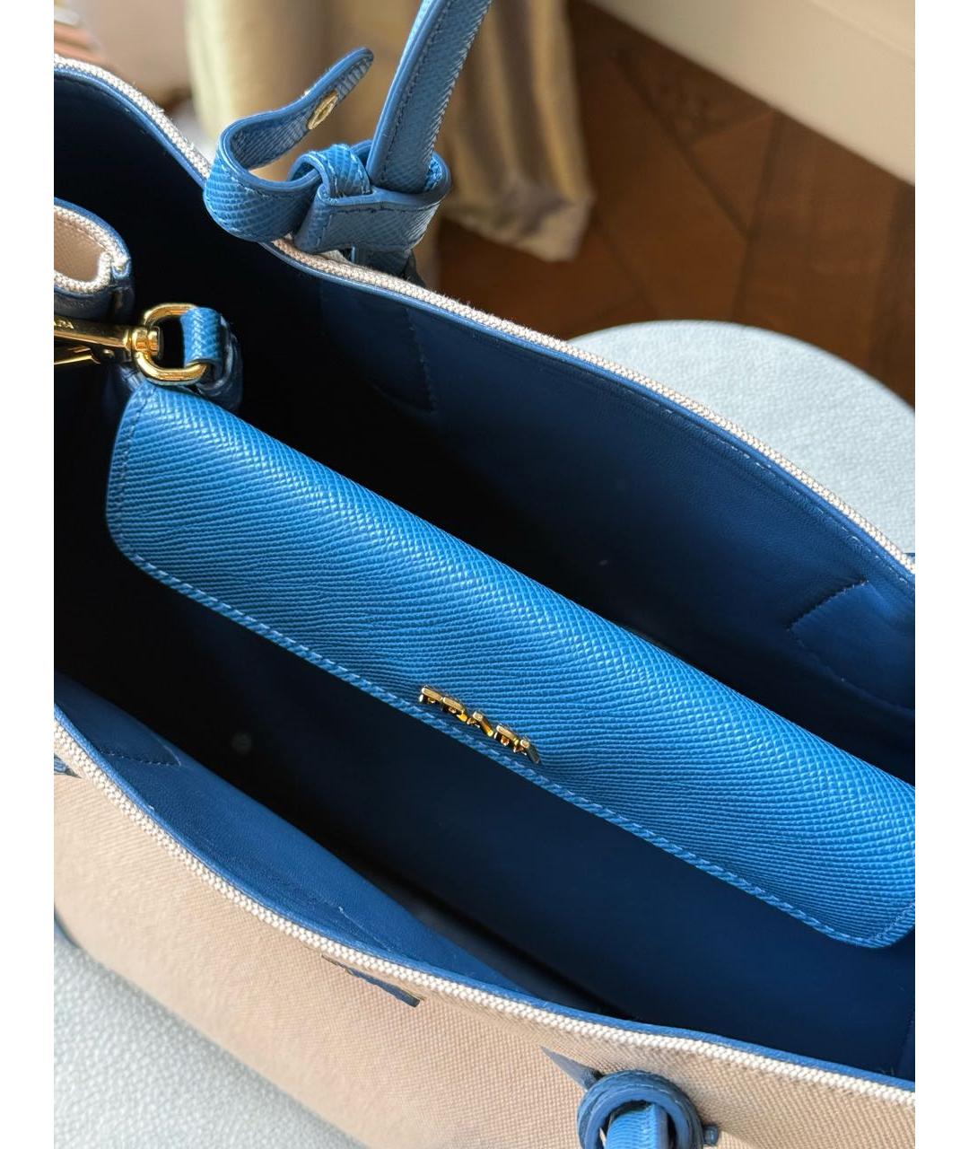 PRADA Бежевая тканевая сумка тоут, фото 4