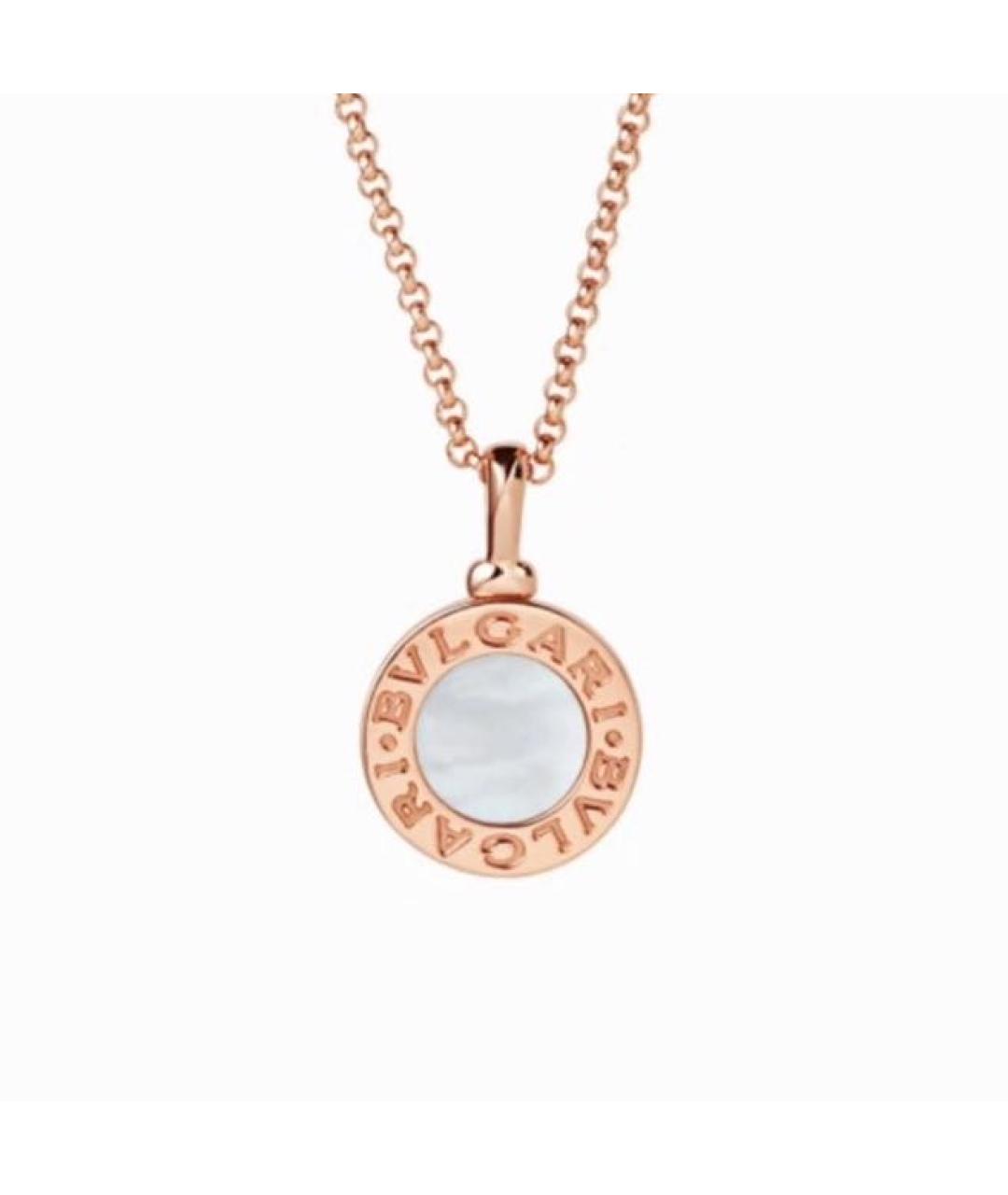 BVLGARI Белая подвеска из розового золота, фото 8