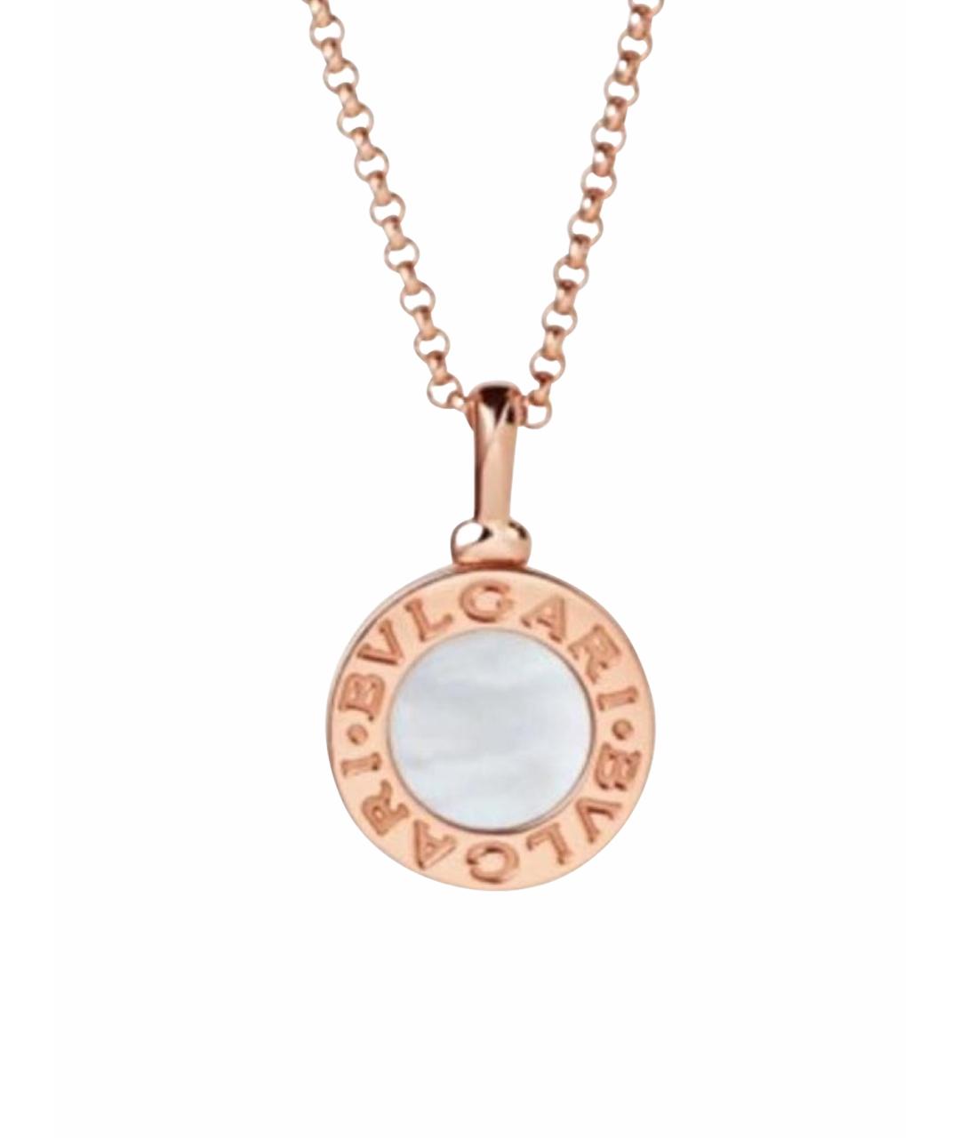 BVLGARI Белая подвеска из розового золота, фото 9