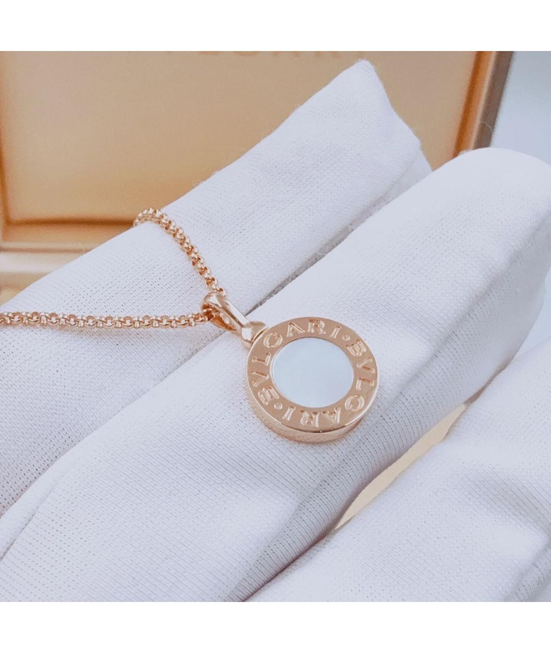 BVLGARI Белая подвеска из розового золота, фото 6