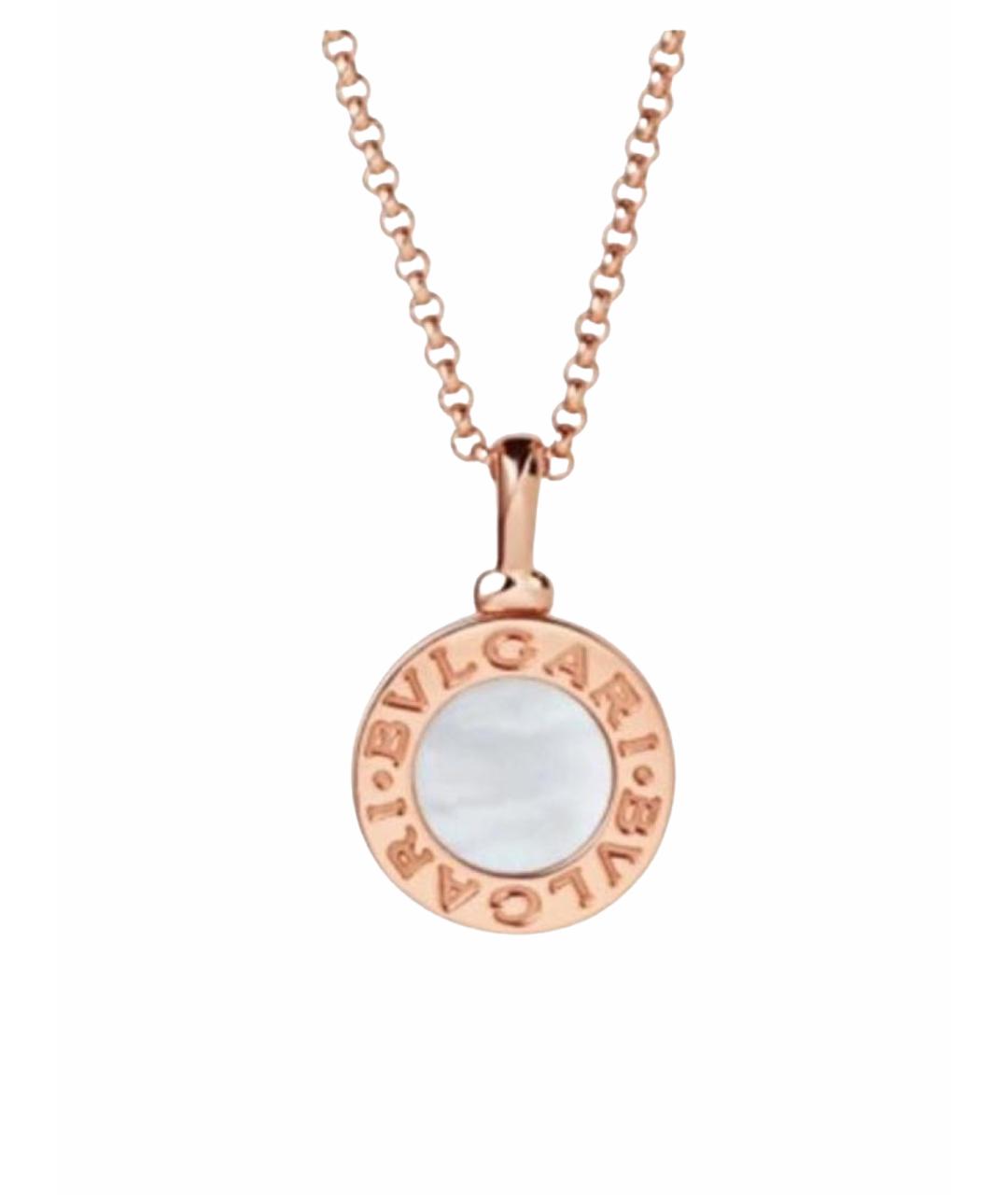 BVLGARI Белая подвеска из розового золота, фото 1