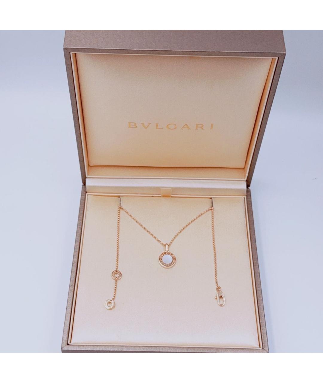 BVLGARI Белая подвеска из розового золота, фото 2