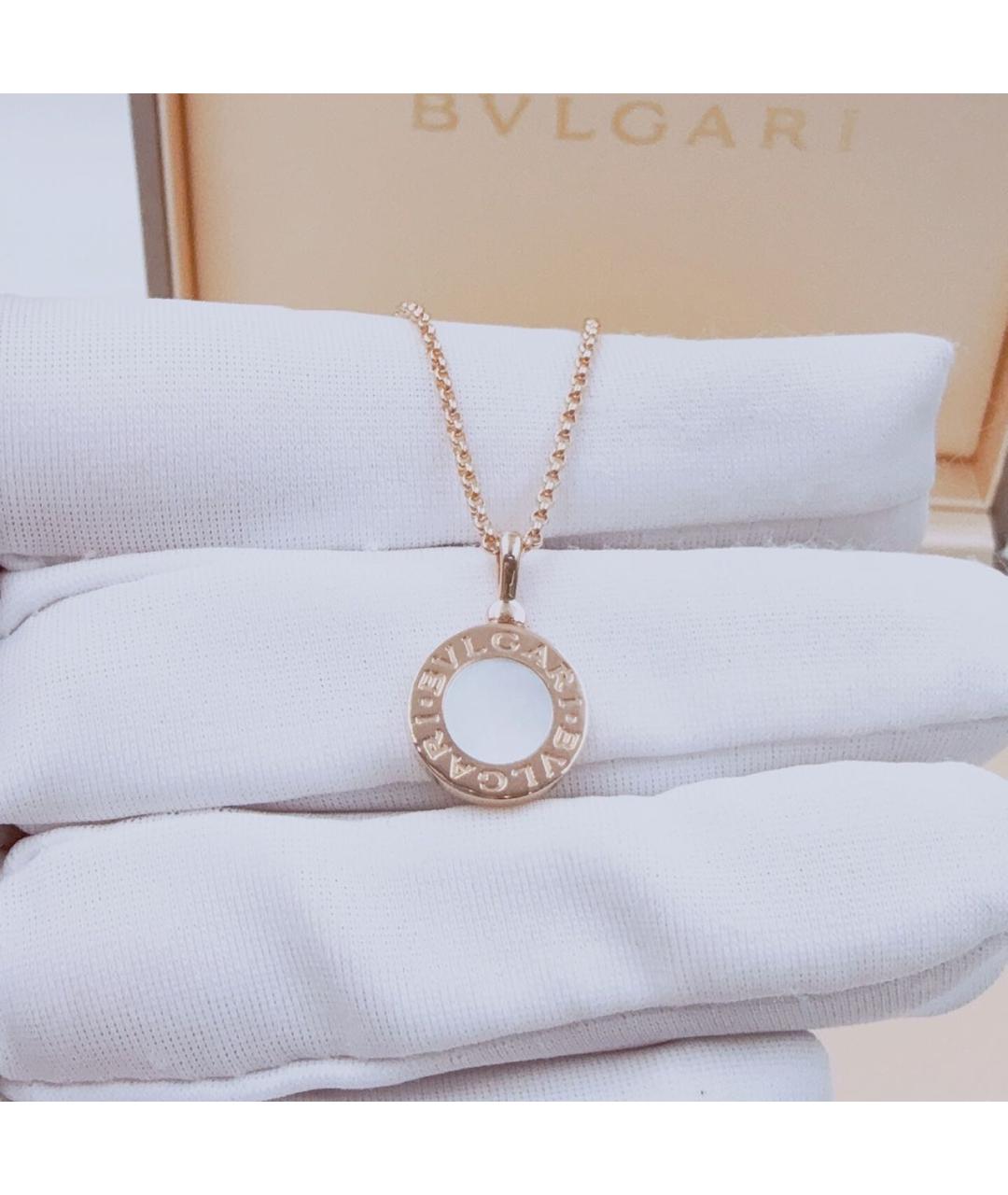 BVLGARI Белая подвеска из розового золота, фото 3