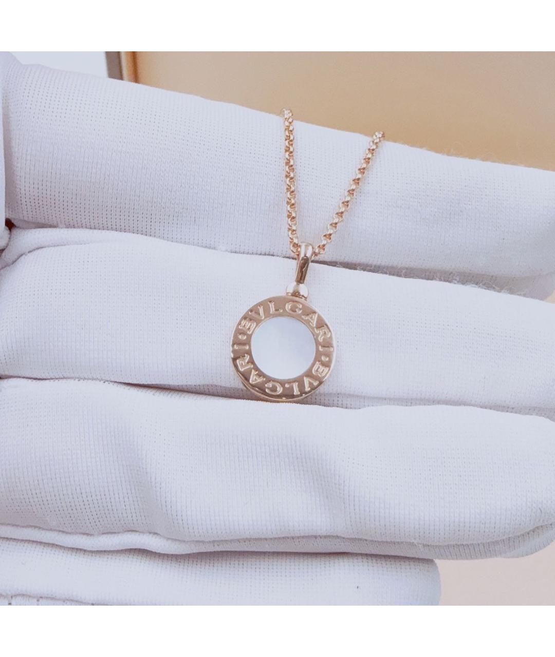 BVLGARI Белая подвеска из розового золота, фото 5