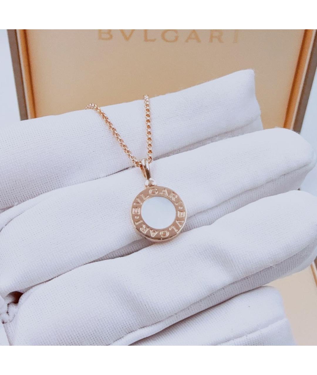 BVLGARI Белая подвеска из розового золота, фото 4