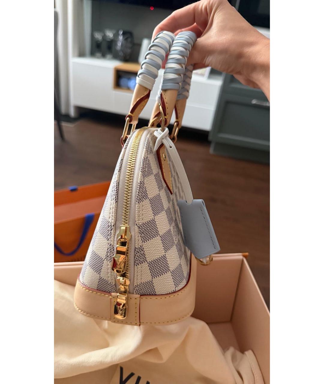 LOUIS VUITTON Бежевая канва сумка с короткими ручками, фото 2