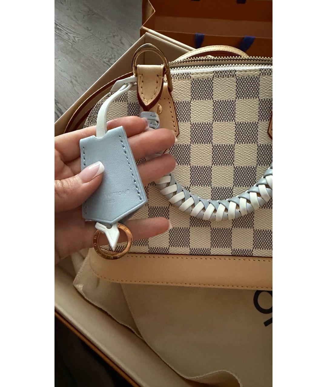 LOUIS VUITTON Бежевая канва сумка с короткими ручками, фото 3
