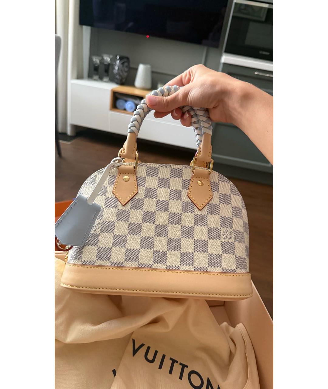 LOUIS VUITTON Бежевая канва сумка с короткими ручками, фото 7