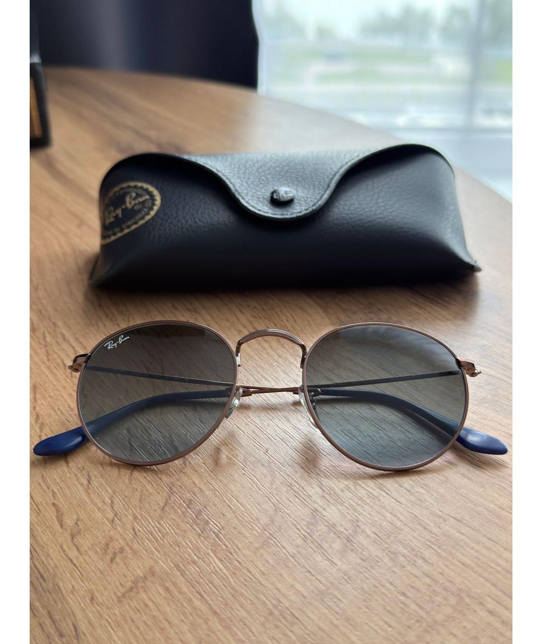RAY BAN Синие металлические солнцезащитные очки, фото 4