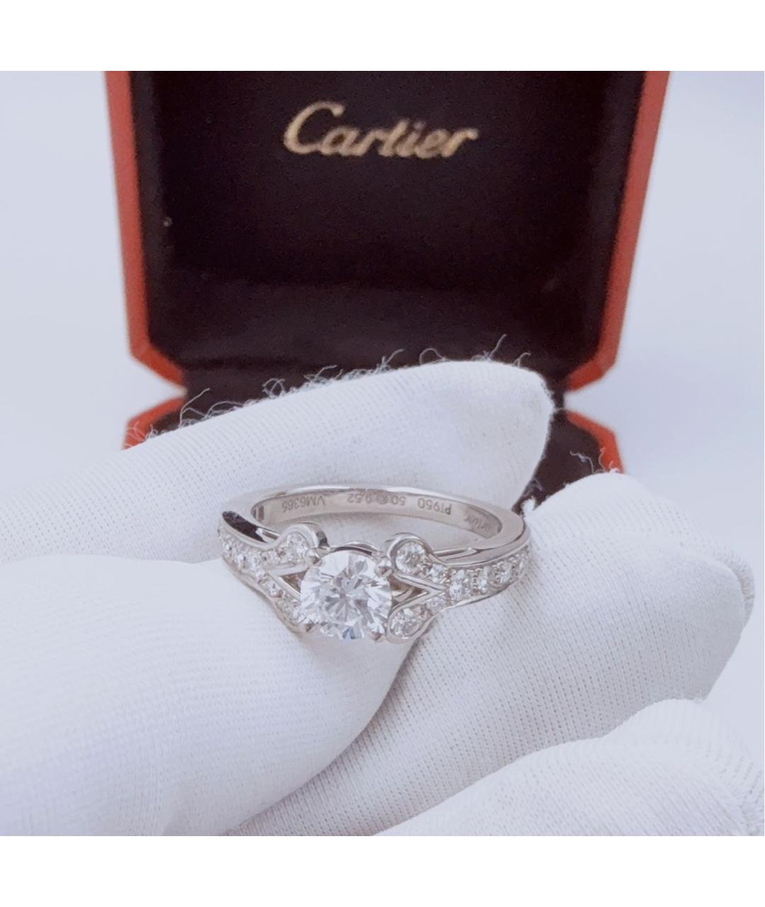 CARTIER Белое платиновое кольцо, фото 4
