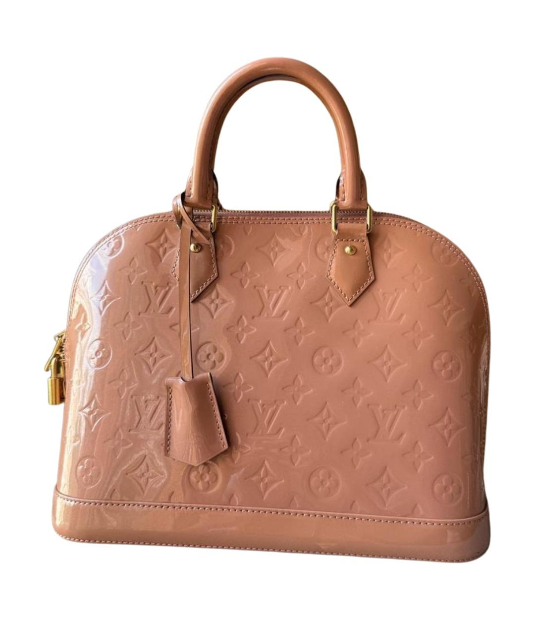 LOUIS VUITTON Бежевая сумка с короткими ручками из лакированной кожи, фото 1