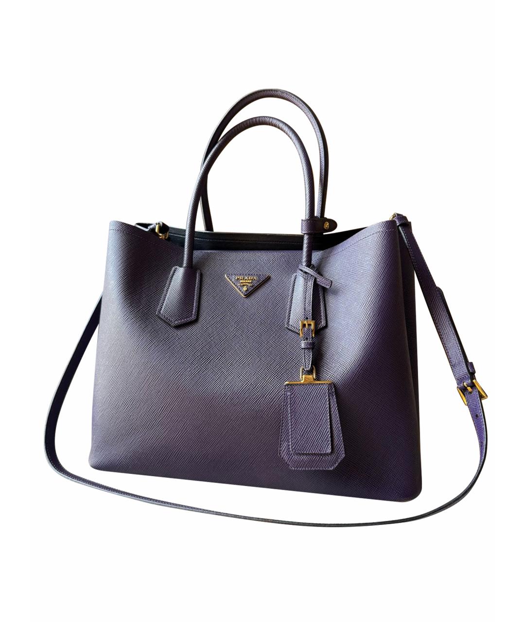 PRADA Фиолетовая кожаная сумка тоут, фото 1