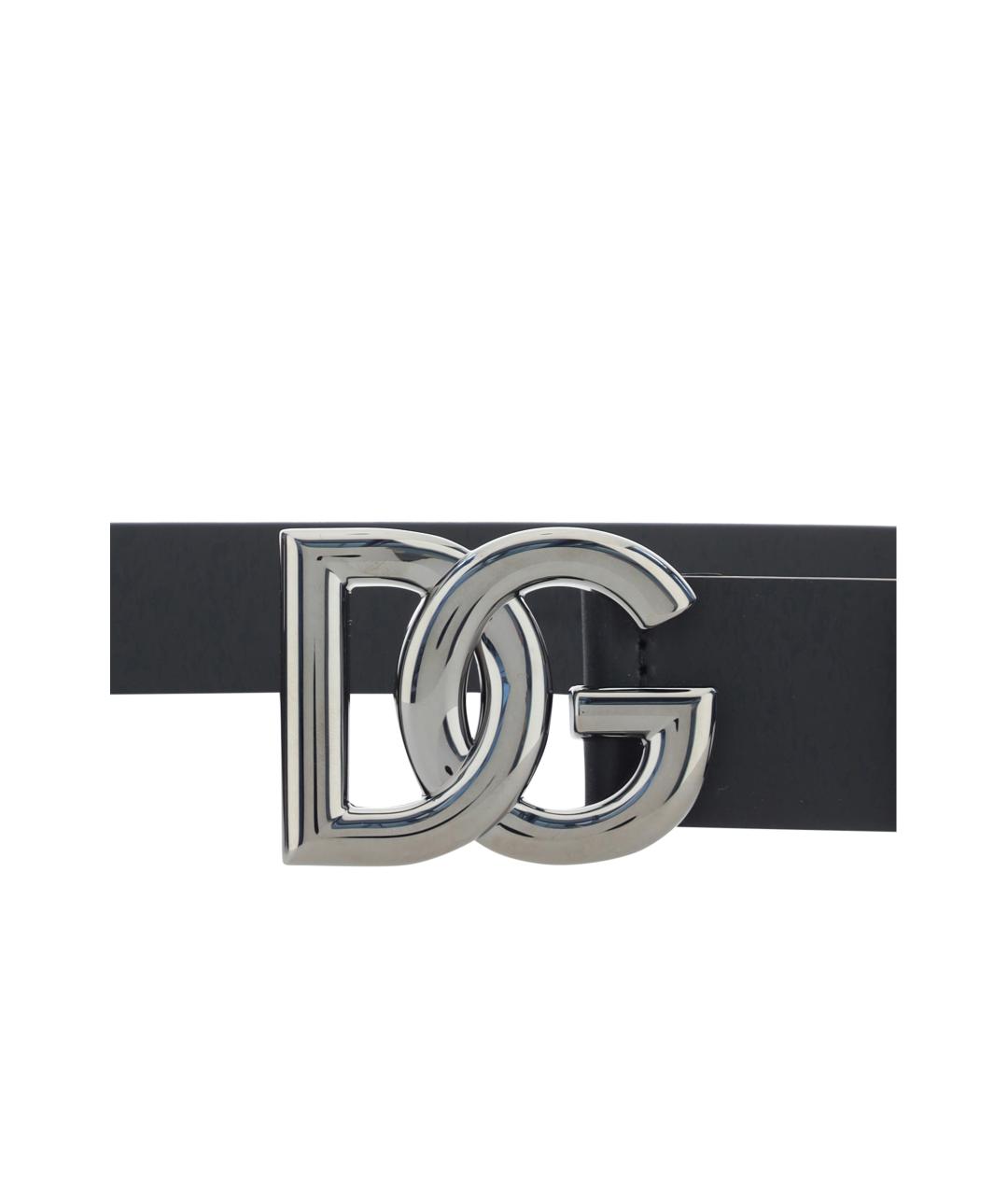 DOLCE&GABBANA Черный кожаный ремень, фото 3