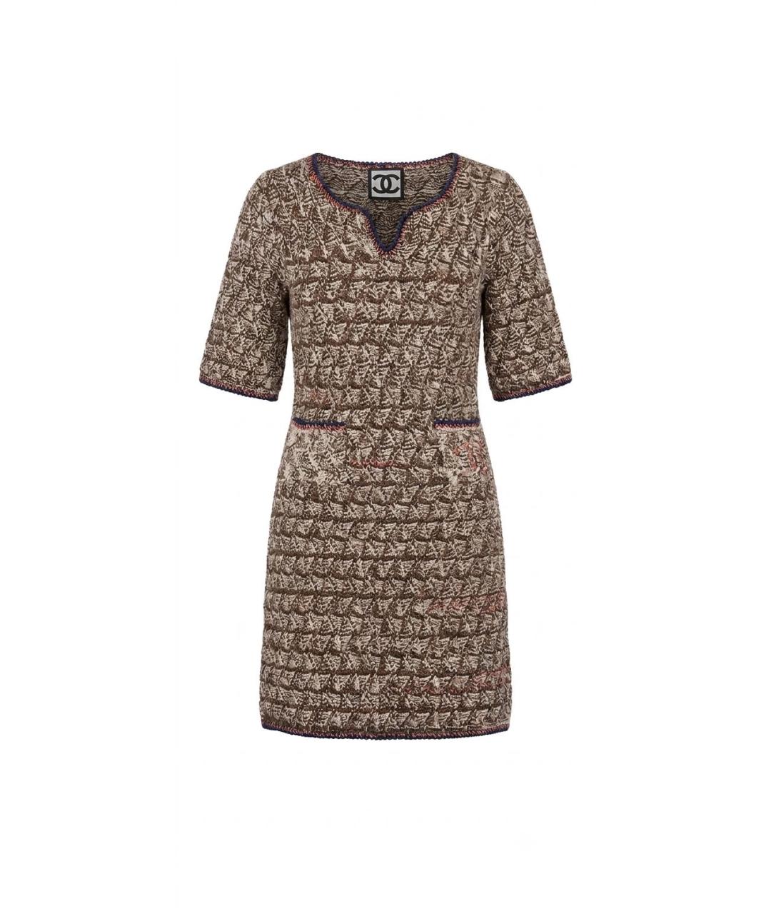 CHANEL Мульти шерстяное повседневное платье, фото 7