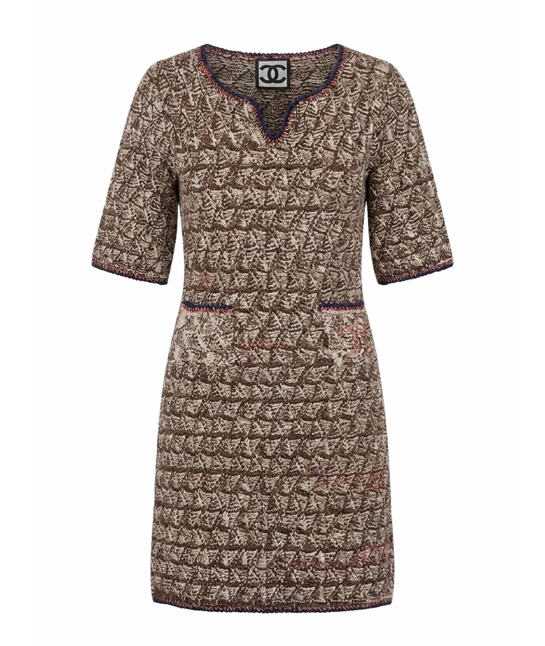 CHANEL Мульти шерстяное повседневное платье, фото 1