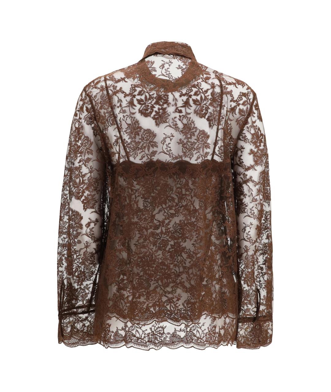 ERMANNO SCERVINO Коричневая синтетическая рубашка, фото 2