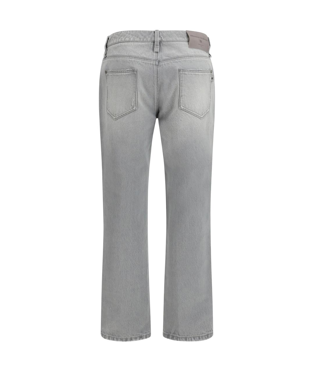 ERMANNO SCERVINO Серые хлопковые прямые джинсы, фото 2