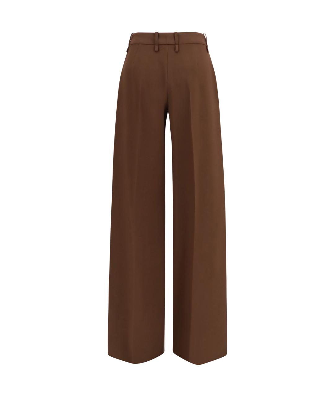ERMANNO SCERVINO Коричневые вискозные прямые брюки, фото 2