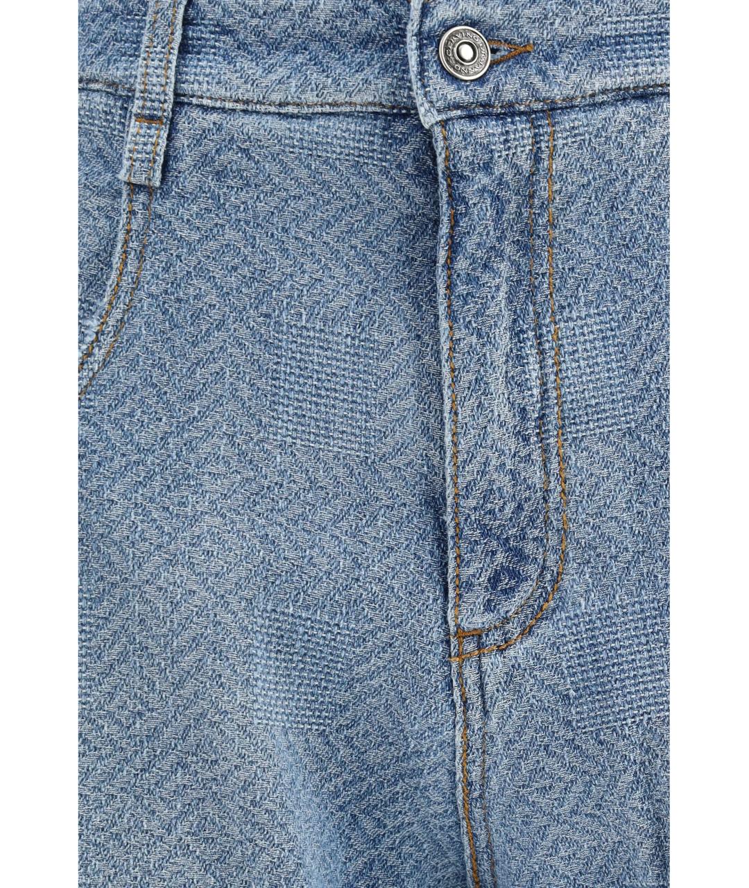 ERMANNO SCERVINO Синие хлопковые прямые джинсы, фото 3