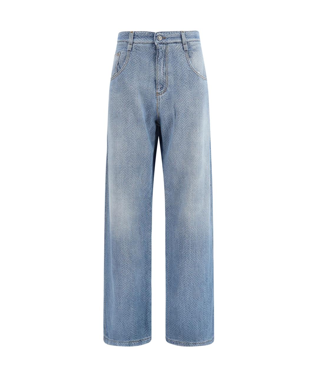 ERMANNO SCERVINO Синие хлопковые прямые джинсы, фото 1