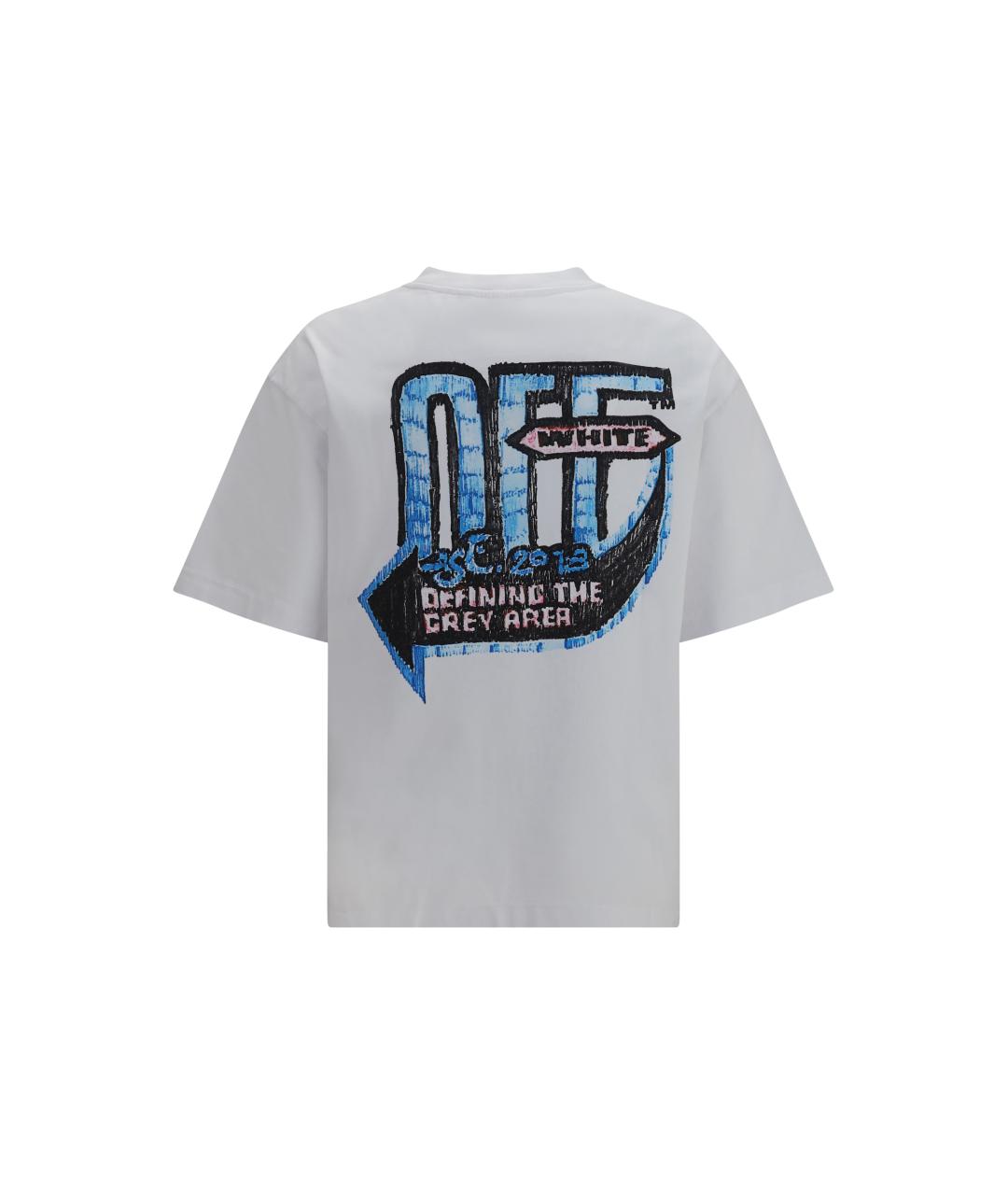 OFF-WHITE Белая хлопковая футболка, фото 2