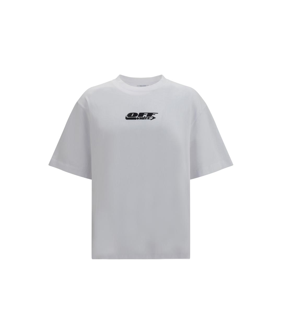 OFF-WHITE Белая хлопковая футболка, фото 1