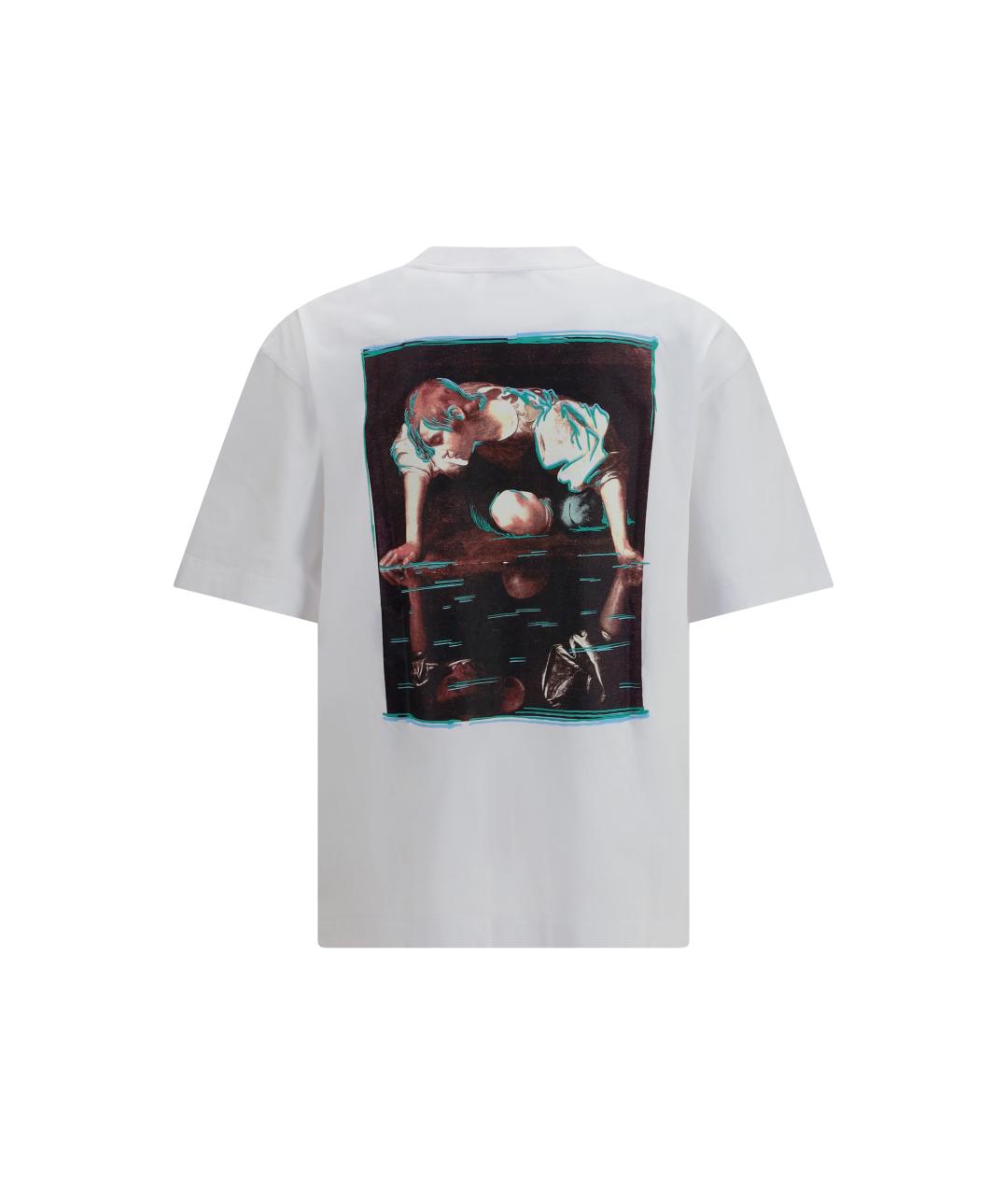 OFF-WHITE Белая хлопковая футболка, фото 2