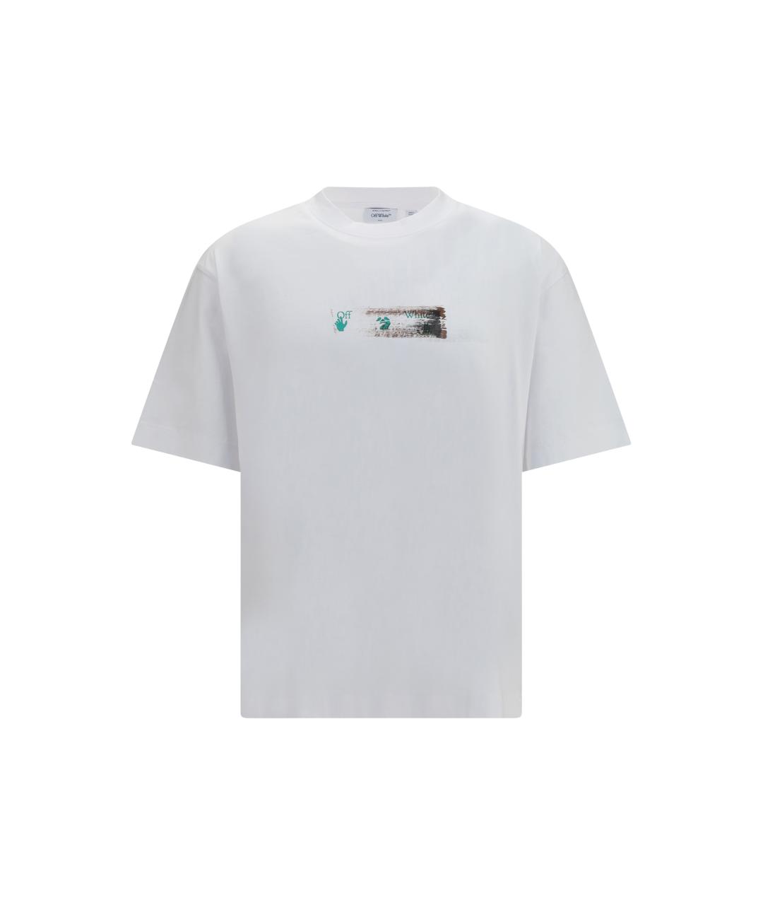 OFF-WHITE Белая хлопковая футболка, фото 1