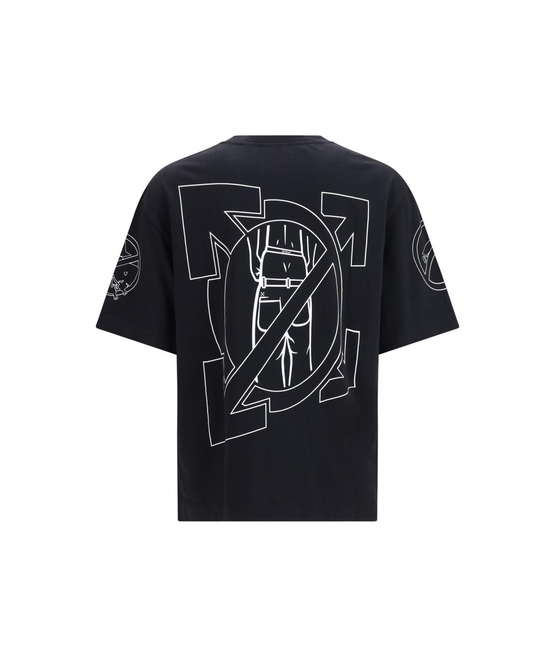 OFF-WHITE Черная хлопковая футболка, фото 2